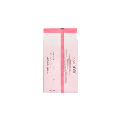 dearcloud Juicy Makeup Cleansing Wipes packaging: back view detailing watermelon, peptides, and other ingredients.