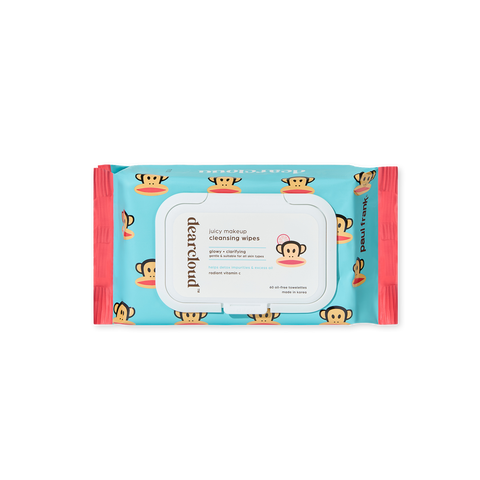 A makeup wipe pouch showcasing a cute monkey face pattern, combining functionality with a whimsical design.