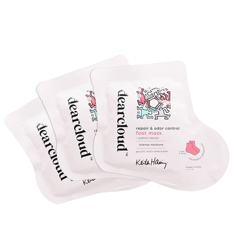 Keith Haring Infused Serum Foot Mask - Repair & Odor Control - Eucalyptus Peppermint