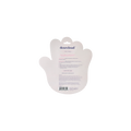 Back of glove-shaped hand mask, showing ingredient list and formula details.