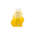 Back of Cloud Shaped Bubble Bath Essence Bottle with twist off white cap. Yellow gradient bottle.