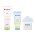 dearcloud skincare Value Set image that includes cleanser, sunscreen, and moisturizer.